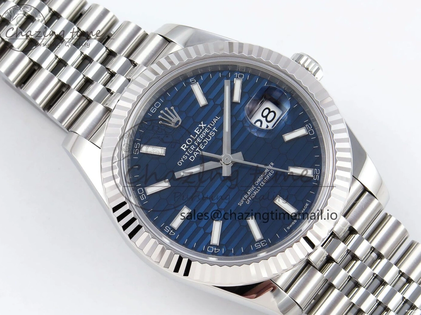 MiroTime 0405 DateJust 41 126334 904L SS VSF 1:1 Best Edition Blue Textured Dial on Jubilee Bracelet VS Youthful 1326